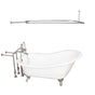 Barclay - Tub Kit 67'' CI Slipper, Shwr Rd,Filler,Supplies,Drain-BrNkl - Brushed Nickel