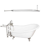 Barclay - Tub Kit 67'' CI Slipper, Shwr Rd,Filler,Supplies,Drain-BrNkl - Brushed Nickel