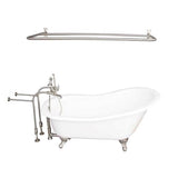 Barclay - Tub Kit 67'' CI Slipper, Shwr Rd,Filler,Supplies,Drain-BrNkl - Brushed Nickel
