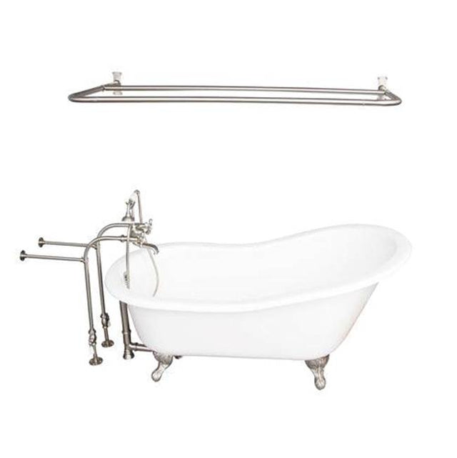 Barclay - Tub Kit 67'' CI Slipper, Shwr Rd,Filler,Supplies,Drain-BrNkl - Brushed Nickel
