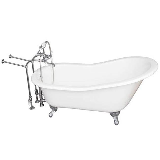 Barclay - Tub Kit 67'' CI Slipper, Tub Filler, Supplies, Drain-Chrome - Polished Chrome