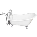 Barclay - Tub Kit 67'' CI Slipper, Tub Filler, Supplies, Drain-Chrome - Polished Chrome