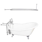 Barclay - Tub Kit 67'' CI Slipper, Shwr Rd,Filler,Supplies, Drain-Chrm - Polished Chrome
