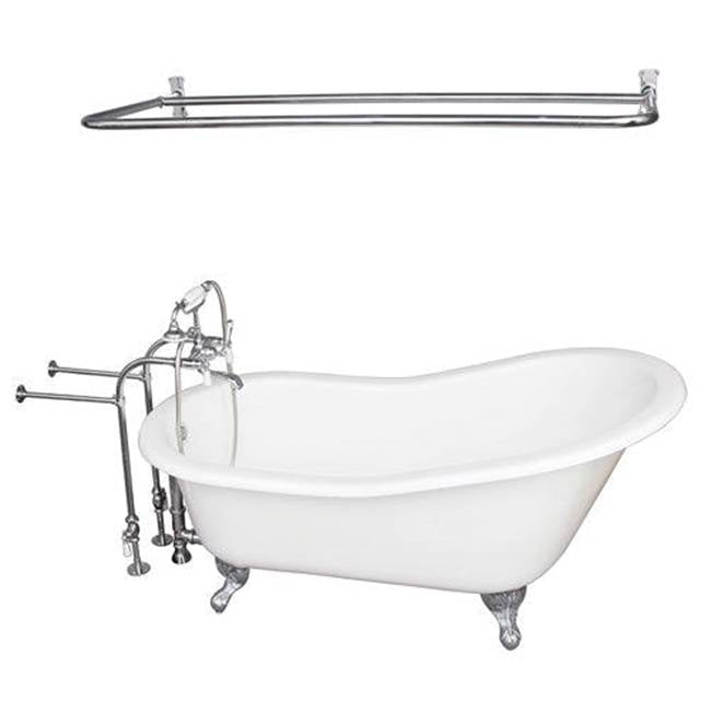 Barclay - Tub Kit 67'' CI Slipper, Shwr Rd,Filler,Supplies, Drain-Chrm - Polished Chrome