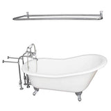 Barclay - Tub Kit 67'' CI Slipper, Shwr Rd,Filler,Supplies, Drain-Chrm - Polished Chrome