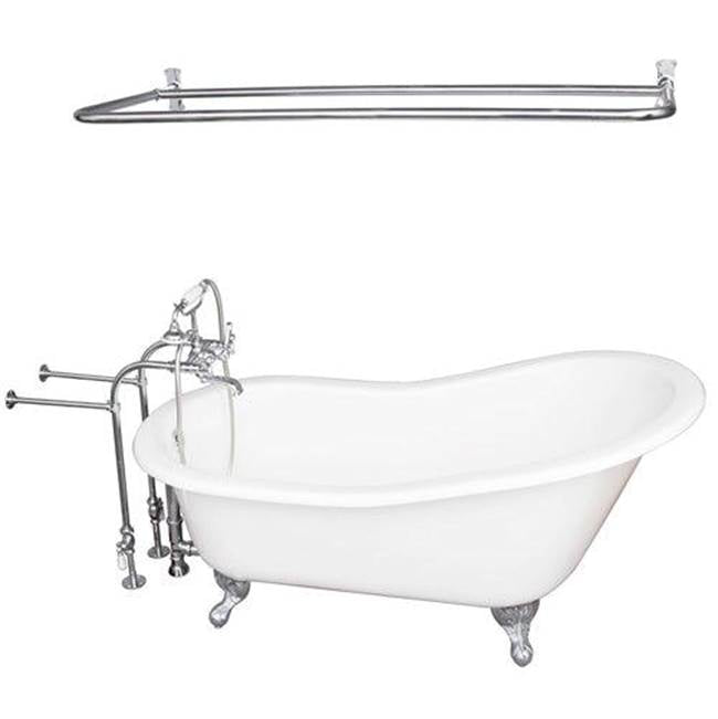 Barclay - Tub Kit 67'' CI Slipper, Shwr Rd,Filler,Supplies, Drain-Chrm - Polished Chrome