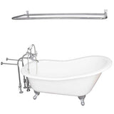 Barclay - Tub Kit 67'' CI Slipper, Shwr Rd,Filler,Supplies, Drain-Chrm - Polished Chrome