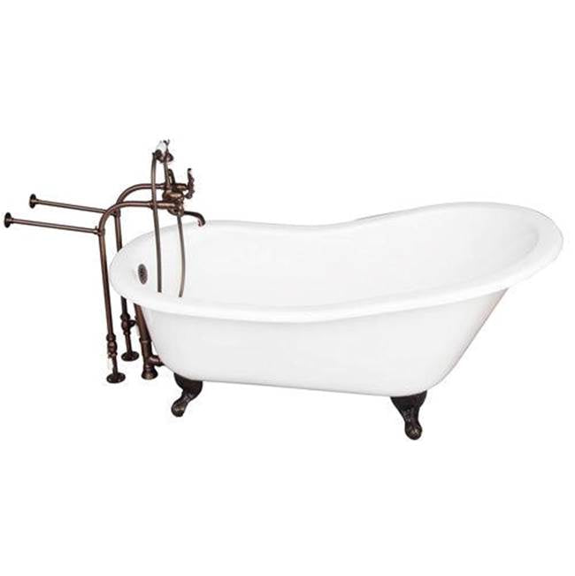 Barclay - Tub Kit 67'' CI Slipper, Tub Filler, Supplies, Drain-ORB - Oil Rubbed Bronze