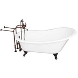 Barclay - Tub Kit 67'' CI Slipper, Tub Filler, Supplies, Drain-ORB - Oil Rubbed Bronze
