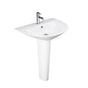 Barclay - Morning 600 Pedestal Lavatory WHITE, 8'' Widespread - White