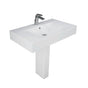 Barclay - Des 810 Pedestal Lavatory 8'' Widespread, White - White