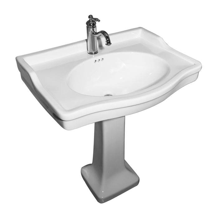 Barclay - Ensal Pedestal for 8'' ws Hole, Overflow, White - White