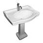 Barclay - Ensal Pedestal with 1 Faucet Hole, Overflow, White - White