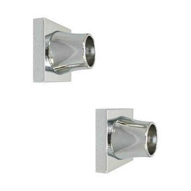 Barclay - Decorative Square Flange 1'', Pair, Polished Chrome - Polished Chrome