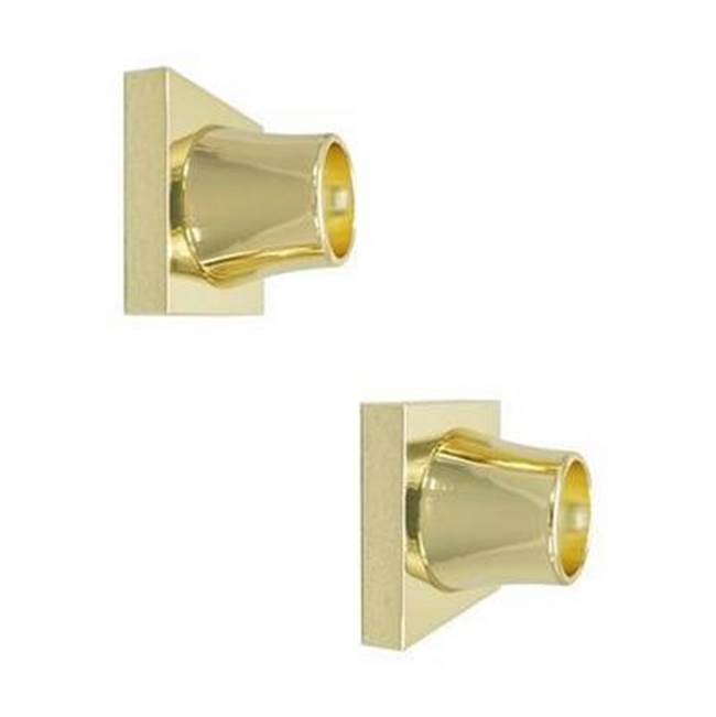 Barclay - Decorative Square Flange 1'', Pair, Polished Brass - Polished Brass
