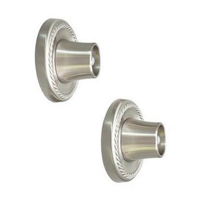 Barclay - Decorative Round Flange 1'', Pair, Brushed Nickel - Brushed Nickel