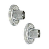 Barclay - Decorative Round Flange 1'', Pair, Polished Chrome - Polished Chrome