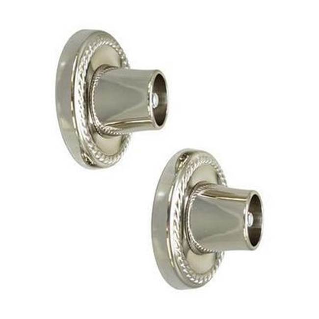 Barclay - Decorative Round Flange 1'', Pair, Polished Nickel - Polished Nickel
