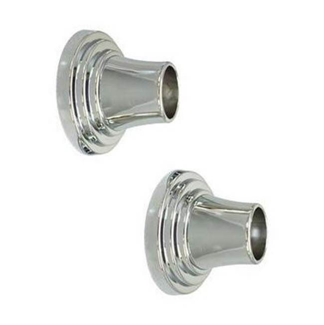 Barclay - Decorative Stepped Flange 1'', Pair, Polished Chrome - Polished Chrome
