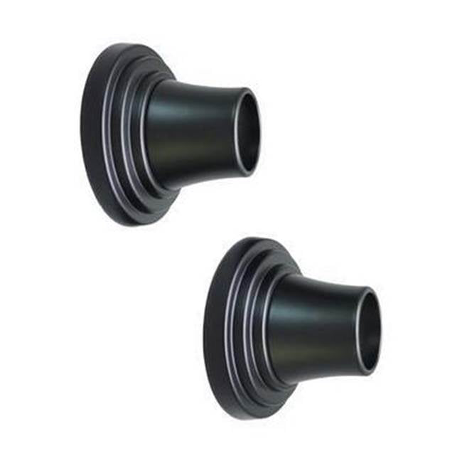 Barclay - Decorative Stepped Flange 1'', Pair, Matte Black - Matte Black