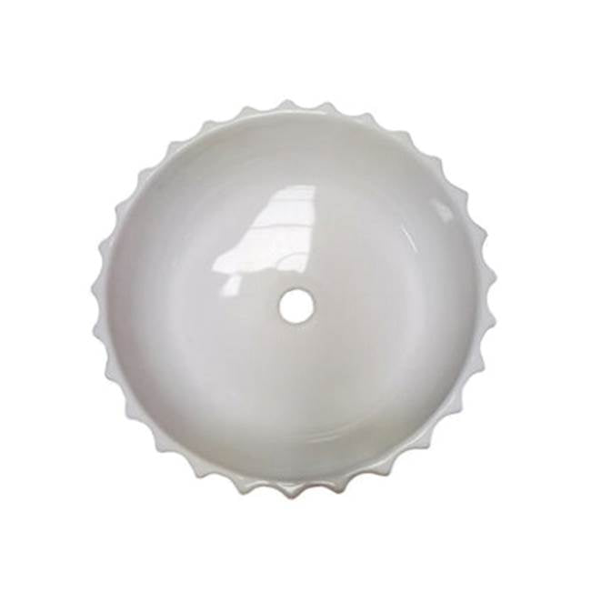 Antonette 16'' Circular Basin, Fluted exterior, White