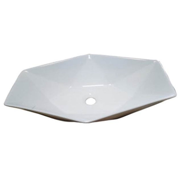 Barclay - Angelina 25'' Wide Hexagon Basin, White - White