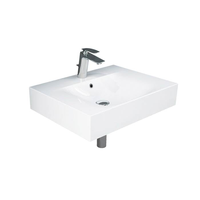 Barclay - Des 610 Wall-Hung Basin 1-hole, White - White