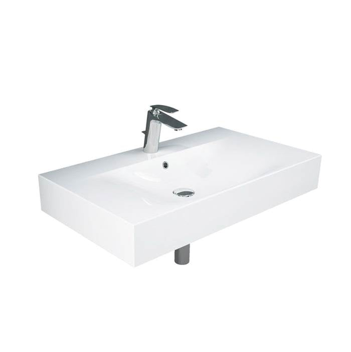 Barclay - Des 810 Wall-Hung Basin 8'' Widespread, White - White