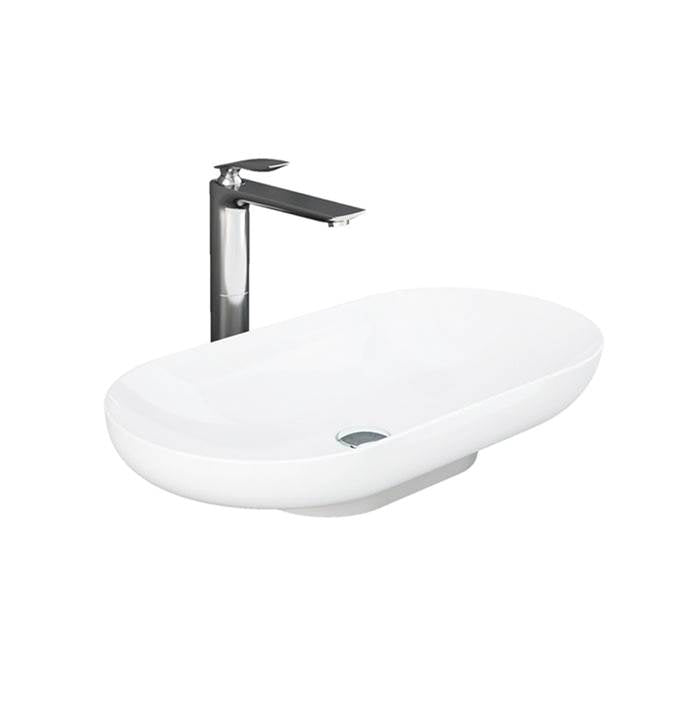 Barclay - Des 27-1/2'' Vessel, no faucet holes, White - White