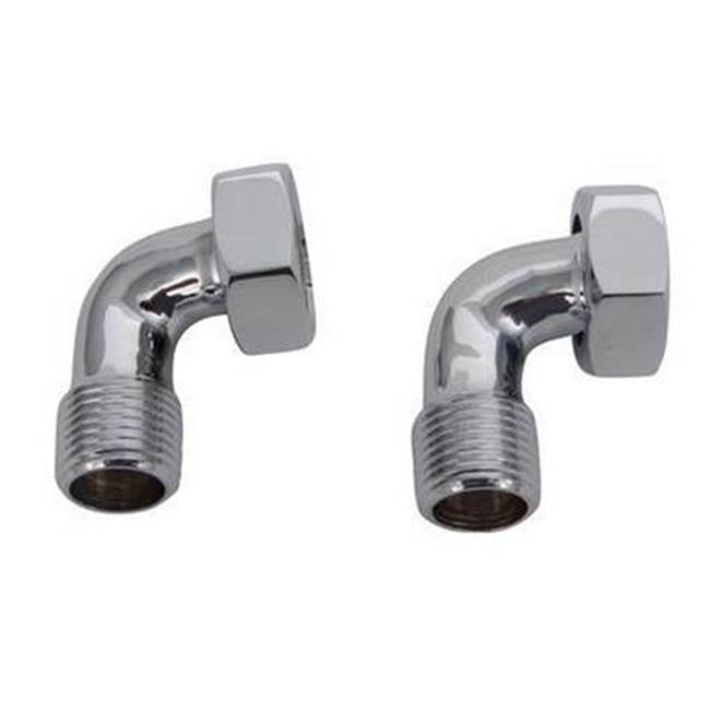 Barclay - Bent Bathcock Couplings, Set, Brushed Nickel - Brushed Nickel