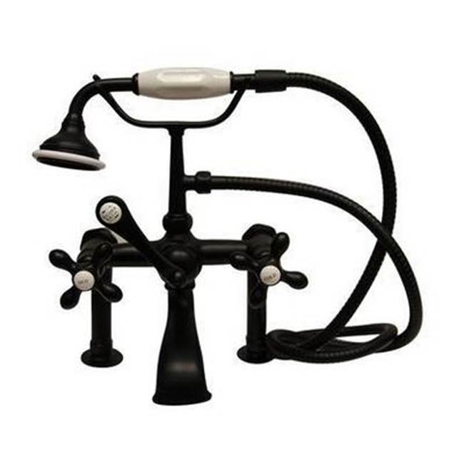 Barclay - Elephant Spout Hand Shwr, 6'', Mounts, Cross Hdls,Matte Black - Matte Black