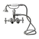 Barclay - Hook Spout w/Hand Shwr,Tub Wall Mount,Metal Cross Hdl, CP - Polished Chrome