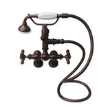 Barclay - Hook Spout w/Hand Shwr,Tub Wall Mount,Metal Cross Hdl,ORB - Oil Rubbed Bronze