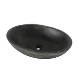 Caspar Small Oval Cement Vessel, Dusk Gray