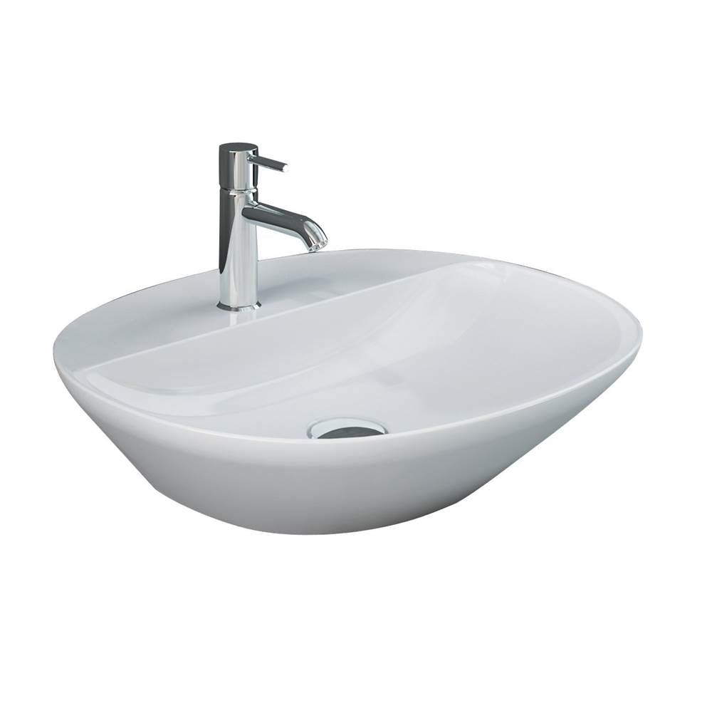 Barclay - Variant 19-3/4''x16-1/2'' Oval CounterTop Basin,1-Tap Hole,WH - White