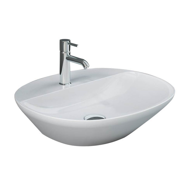Barclay - Variant 19-3/4''x16-1/2'' Oval CounterTop Basin,1-Tap Hole,WH - White