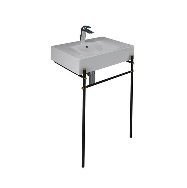 Barclay - Des 610 Basin 4'' Centerset WH, with brass stand, Matte Black - Matte Black