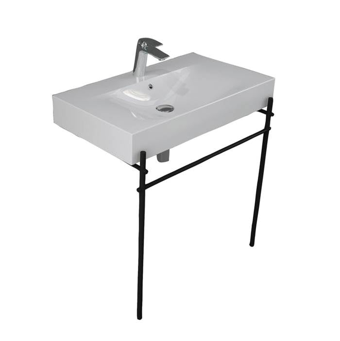 Barclay - Des 810 Basin 4'' Centerset WH, with brass stand, Matte Black - Matte Black