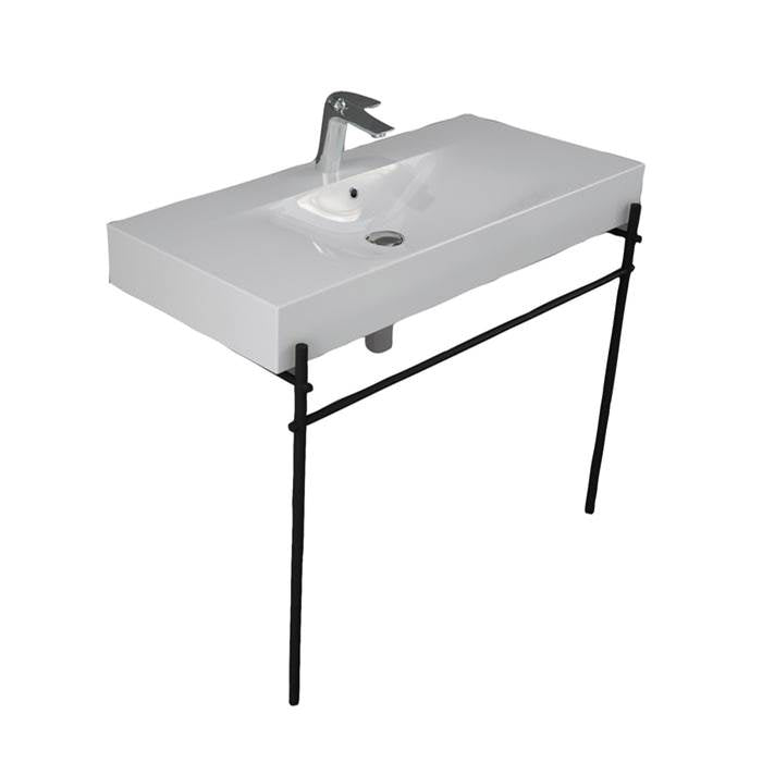 Barclay - Des 1010 Basin 4'' Centrset WH, with brass stand, Matte Black - Matte Black