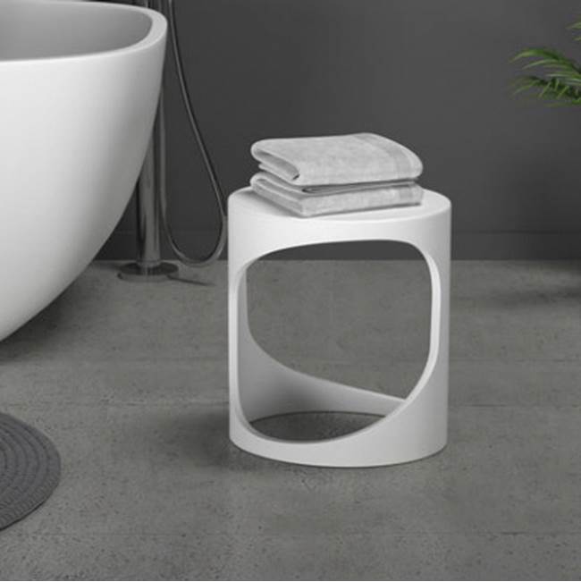 BARstone Shower Stool, White Gloss
