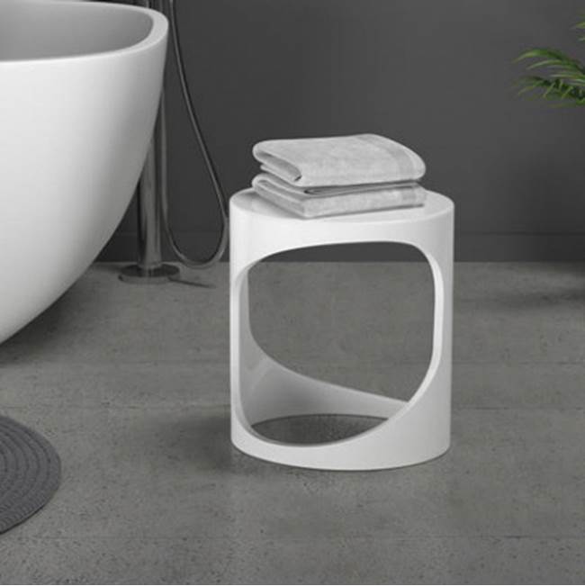 BARstone Shower Stool, White Gloss