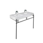 Barclay - Des 1210 Double Bowl Basin WH 1-Hole ea,w/Brass Stand, BLACK - Matte Black