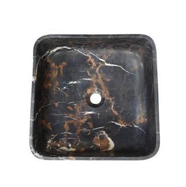 Barclay - Maxton Square Sink, 15-3/4'' Honed King Gold Marble - Honed King Gold Marble
