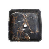 Barclay - Maxton Square Sink, 15-3/4'' Honed King Gold Marble - Honed King Gold Marble