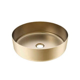 Barclay - Kana 15'' SS Vessel W/drain lIGHT GOLD - Light Gold