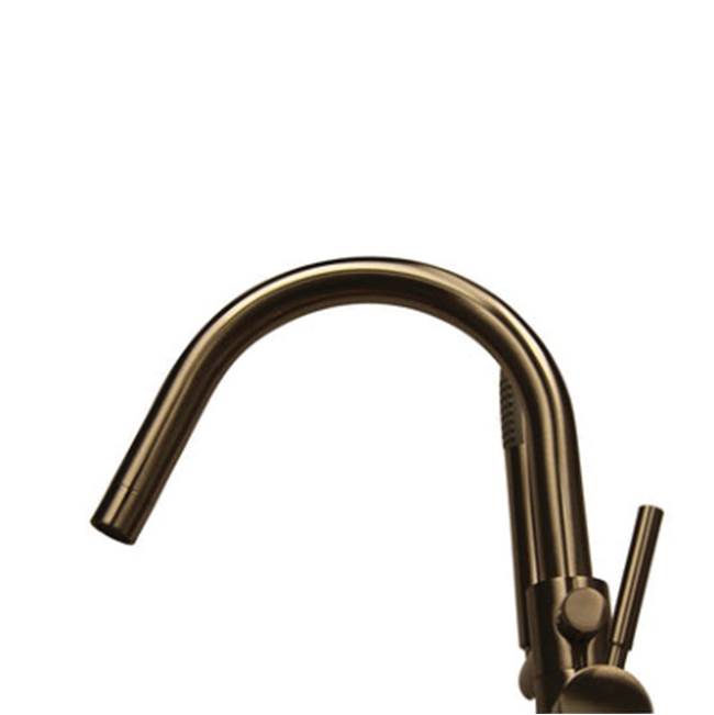Dolan Freestanding Gooseneck Tub Filler, Brushed Nickel