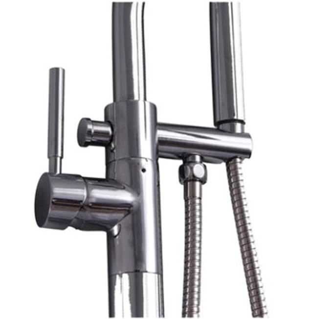 Dolan Freestanding Gooseneck Tub Filler, Brushed Nickel