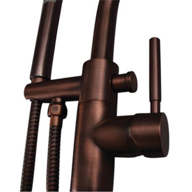 Dolan Freestanding Gooseneck Tub Filler, Brushed Nickel