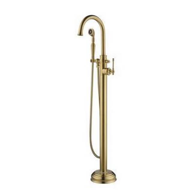 Barclay - LeBaron Freestandng Tub Filler  w/HS, Brushed Gold - Brushed Gold