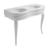 Barclay - Wicker Double Bowl 47'' Console 8 WS White, White Wooden stand - White